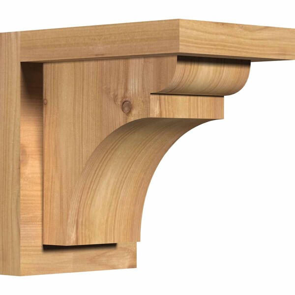 Ekena Millwork Yorktown Smooth Corbel w/Backplate, Western Red Cedar, 5 1/2"W x 8"D x 8"H COR06X08X08YOR01SWR - main